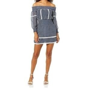 Parker Cosmic Blue Off The Shoulder Mini Dress Size Small